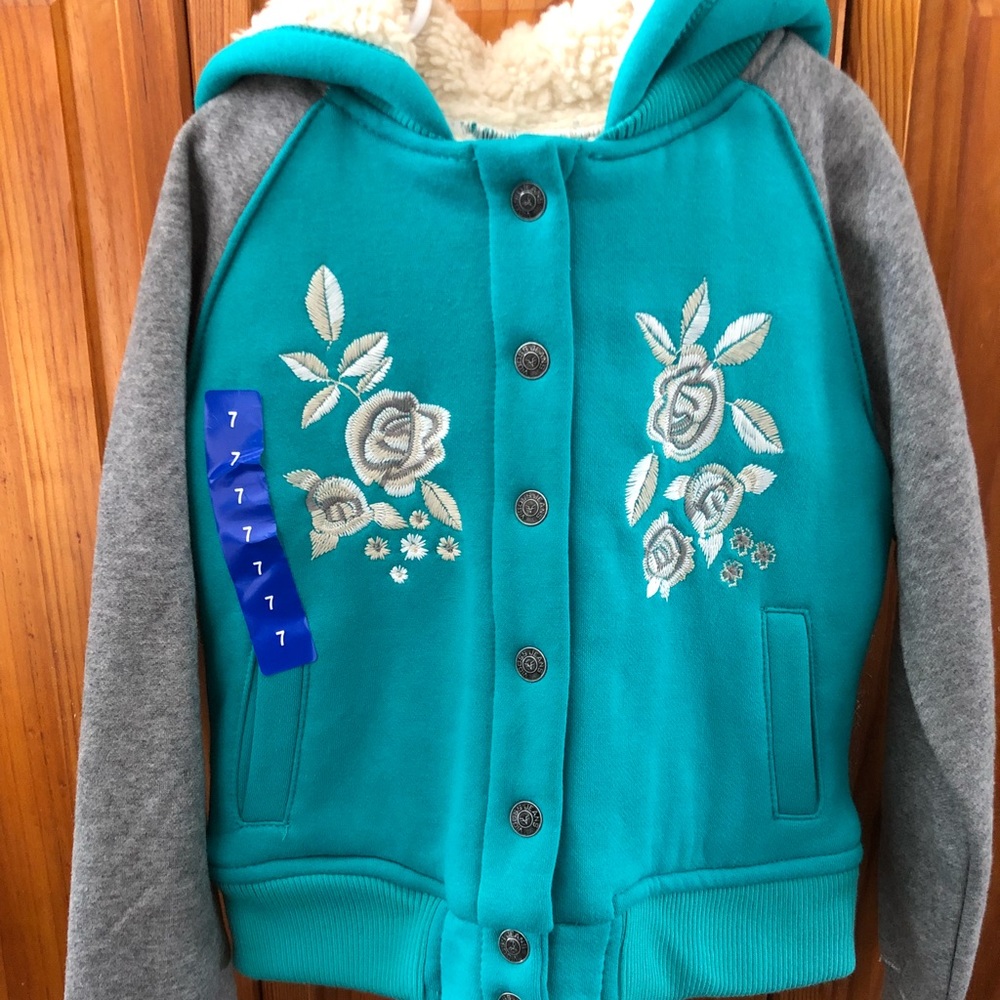 Not For Sale-Traded❤️Teal & Gray Floral Letterman